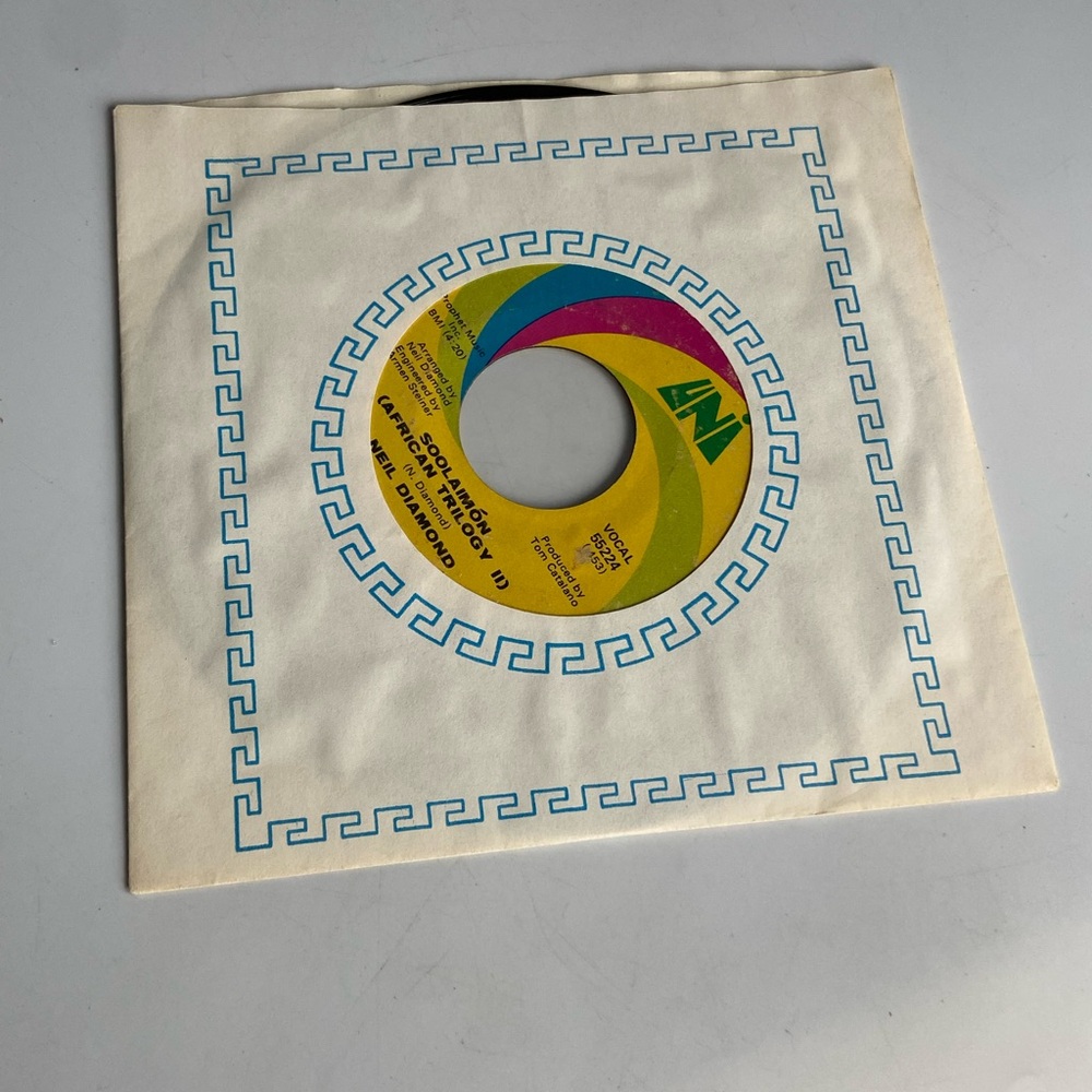 Neil Diamond Soolamon Vinyl 45 Single Record
